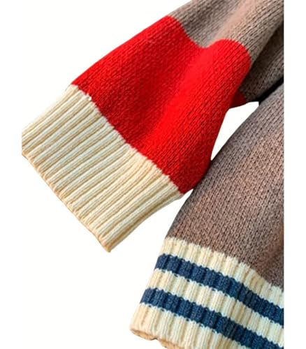 INVACHI Men's Cardigan Sweater Colorful Graphic Sweater for Men Casual V-Neck Knit Sweater4