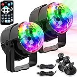 Disco Ball Party Lights Sound Activated Strobe Light with 13 ft USB Cable, Buclhoz LED Dj Stage Ligh