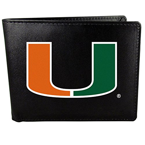 NCAA Siskiyou Sports Mens Miami Hurricanes Bi-fold Wallet Large Logo One Size Black
