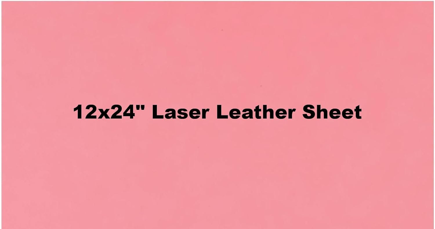 12" x 18" Laserable Leather Sheets with Heat Self-Adhesive, Laserable Leatherette, CO2 Laser Engraving Supplies, for Glowforge Supplies and Materials (Pink/Black, 2)