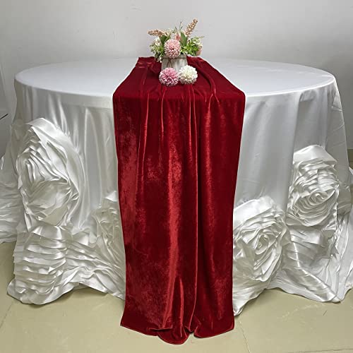 Luchuan Red Velvet Table Runner, 11ft Luxurious...