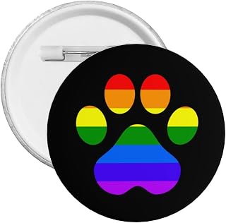 LGBT Gay Lesbian Furry Paw Pride Rainbow Round Badges 1.8 Inches Classic Modern Button Pins Badge for Men Women