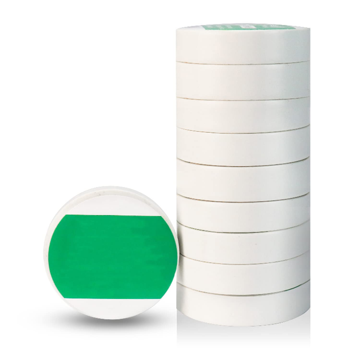 10 rollos de cinta aislante eléctrica: cinta eléctrica ignífuga resistente a altas temperaturas de 10 m x 16 mm for proyectos de cableado(White)