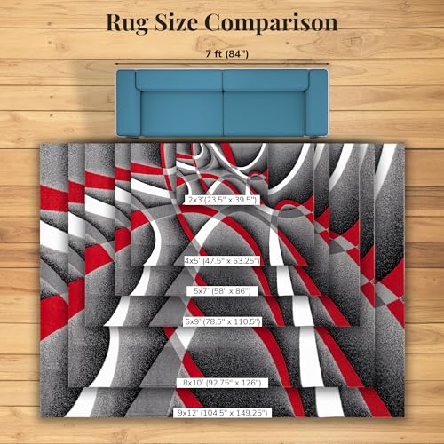 Luxe Weavers Tapete Geométrico Abstracto Gris 9x12 miniatura 4
