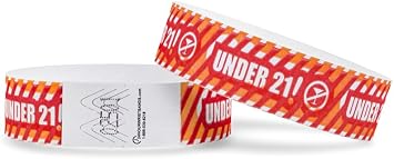 100 Pack Tyvek Wristbands for Ticket Event Concert, Carnival, Waterparks, Party Bracelets for Events Under 21
