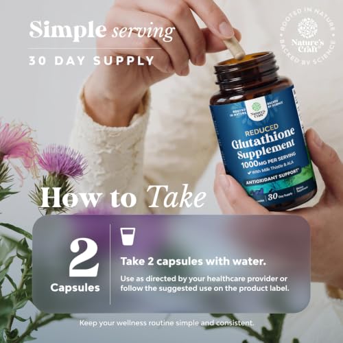 Reduced Glutathione Supplement with Milk Thistle
