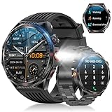2025年新モデル スマートウォッチ Bluetooth通話 軍用規格 耐衝撃 1.85インチ超大画面 2本バンド付き APP通知 300＋文字盤 100＋運動モード 450mAh長持ちバッテリー IP68防水 iPhone/アンドロイド対応 日本語説明書付き (ブラック)