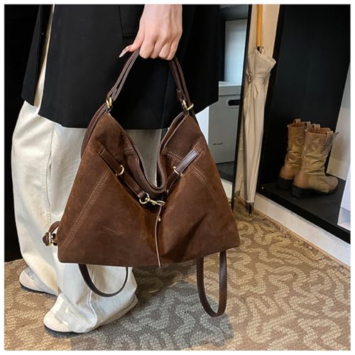Bolso Tote de gamuza para mujer, convertible mochila miniatura 3