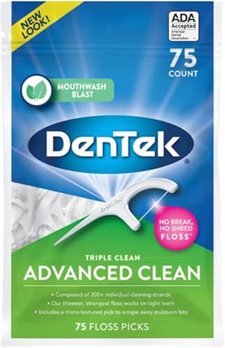 Dentek Triple Clean Floss Picks, Menta Fresca, 75 Ct.