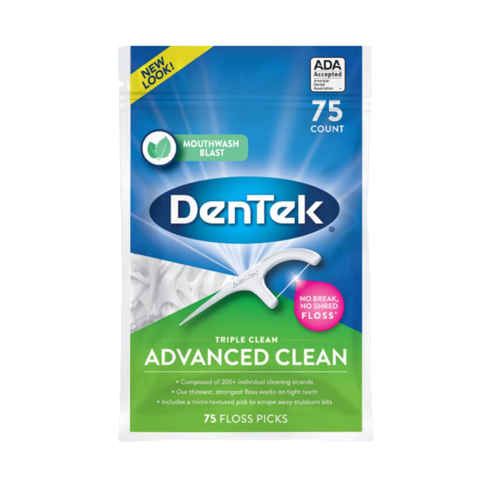 DenTekTriple Advanced Clean Mouthwash Blast Floss Picks, 75 Count, (Pack of 1)