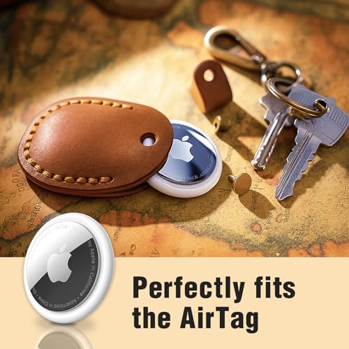 Funda de cuero para AirTag pack de 2 llavero protector compatible con 2021 3