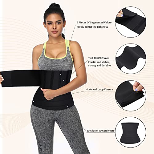 Huleden Snatch Me Up Bandage Wrap For Women Waist Trainer For Women Plus Size Wrap Waist Trainer For Women Waste Trainers Slim Wraps For Stomach Waist Band Black #TOP4