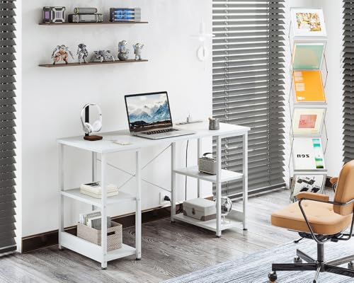 image for AODK 40 Inch Small Writing Desk with Power Outlets & USB Charging Port