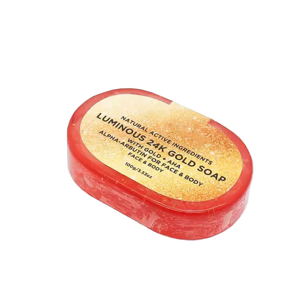 Kozmo Beauty Innovations Luxuries Luminous 24k Gold Organic Natural Anti Acne Whitening Bar Soap with Excellence Results
