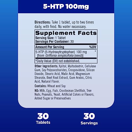 Natrol 5-HTP 100mg, Drug-Free Dietary Supplement Helps Support Balanced Mood, 30 Mixed Berry-Flavored Fast Dissolve Tablets, 15-30 Day Supply - Image 3