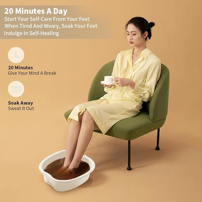 Tina para Pediluvio Grande Resistente Balde para Pies Masajeador Exfoliante miniatura 3
