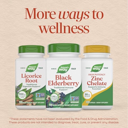 Nature's Way Black Elderberry Capsules, 1,150 mg per Serving, Vegan, 100 ct - image 8