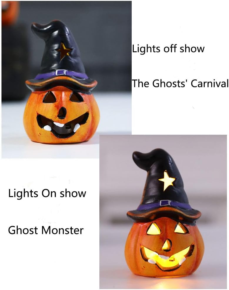 Halloween Pumpkin Decorations Figurines Indoorceramic Pumpkin Decorations for Home Display, Party Decor Items
