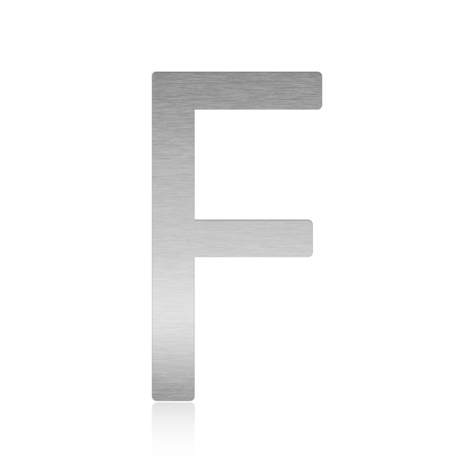 4 Inch Metal Letters, Silver Stainless Steel House Address Mailbox Numbers, Perfect for Home Address Plaques, Door Signs, Office Labels, Custom DIY Crafts Homemade Projects, and Modern Decor(Letter F)