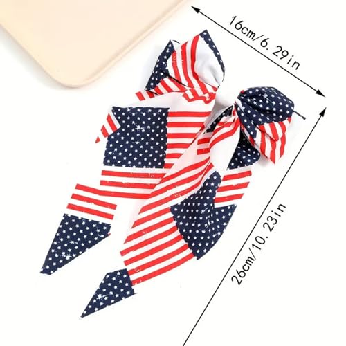 Pinza con moño de tela para cabello Patriótica miniatura 4