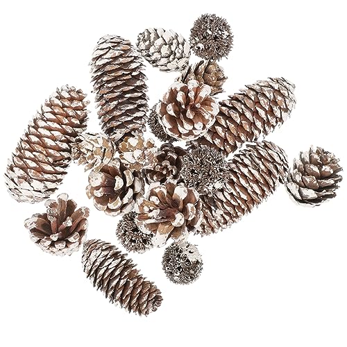 5 sets de conos de pino secos para decoración navideña miniatura 2