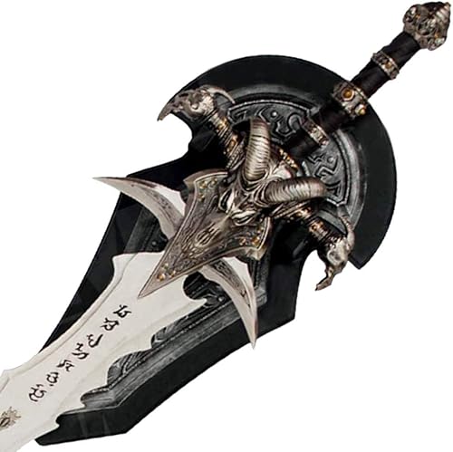 Miniatura 2 de MedievalDepot Accesorio para cosplay, réplica de espada de metal Wow Frostmourne Lich King Arthas con placa