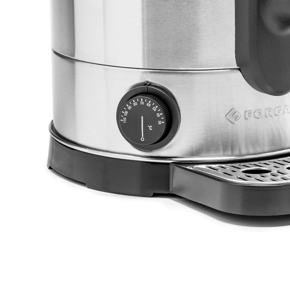 Dispensador de agua caliente | Acero inoxidable | Capacidad 15 litros | Dispensador de agua | Termotanque | Hervidor | con bandeja colectora | para hoteles, catering, restaurantes | 1600 W