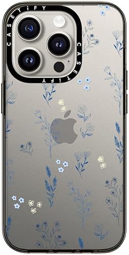 CASETiFY Funda compacta para iPhone 15 Pro 2 veces probada contra caídas de grado militar  protección contra caídas de 4 pies  Flores azules disponible en Yaxa El Salvador