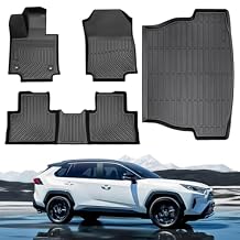 Floor Mats Custom Fit for Toyota Rav4 2025 2024 2023 2022 2021 2020 2019 Not for Hybrid or Prime, All Weather Heavy Duty Waterproof Automotive Floor Mats for Car Liner, Black Interior Accessories