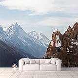 3D Wallpaper Tibetan Buddhist Monastery Dhankar Gompa Mountains Self Adhesive Bedroom Living Room Dormitory Decor Wall Mural Stick and Peel Background Wall Ceiling Wardrobe Sticker