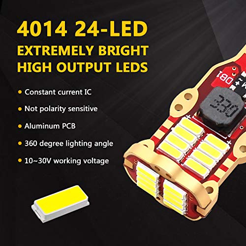 image for Phinlion 912 921 LED Reverse Backup Light Bulbs RV High Power 4014 24-