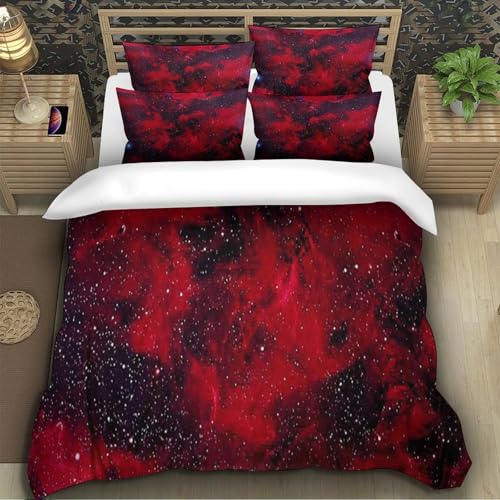 Parure de lit 3D hypoallergénique et douce avec housse espace