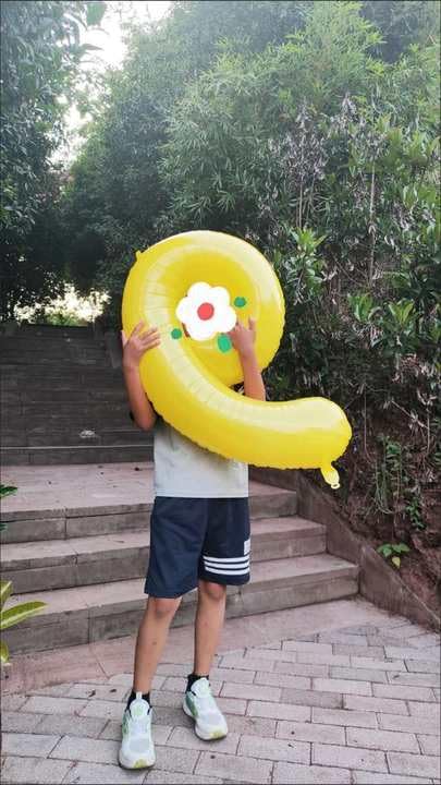 Image of Yellow Number 2 Balloon 40 Inch, 2nd Birthday Decoration, Sparkling 2 Number Balloon Party Decor