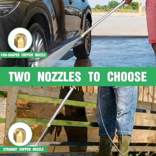 Upgraded Jet Nozzle High Pressure Hose Nozzle for Garden Hose, 2-in-1 High Power Washer with 2 Different Nozzles-03 - 2