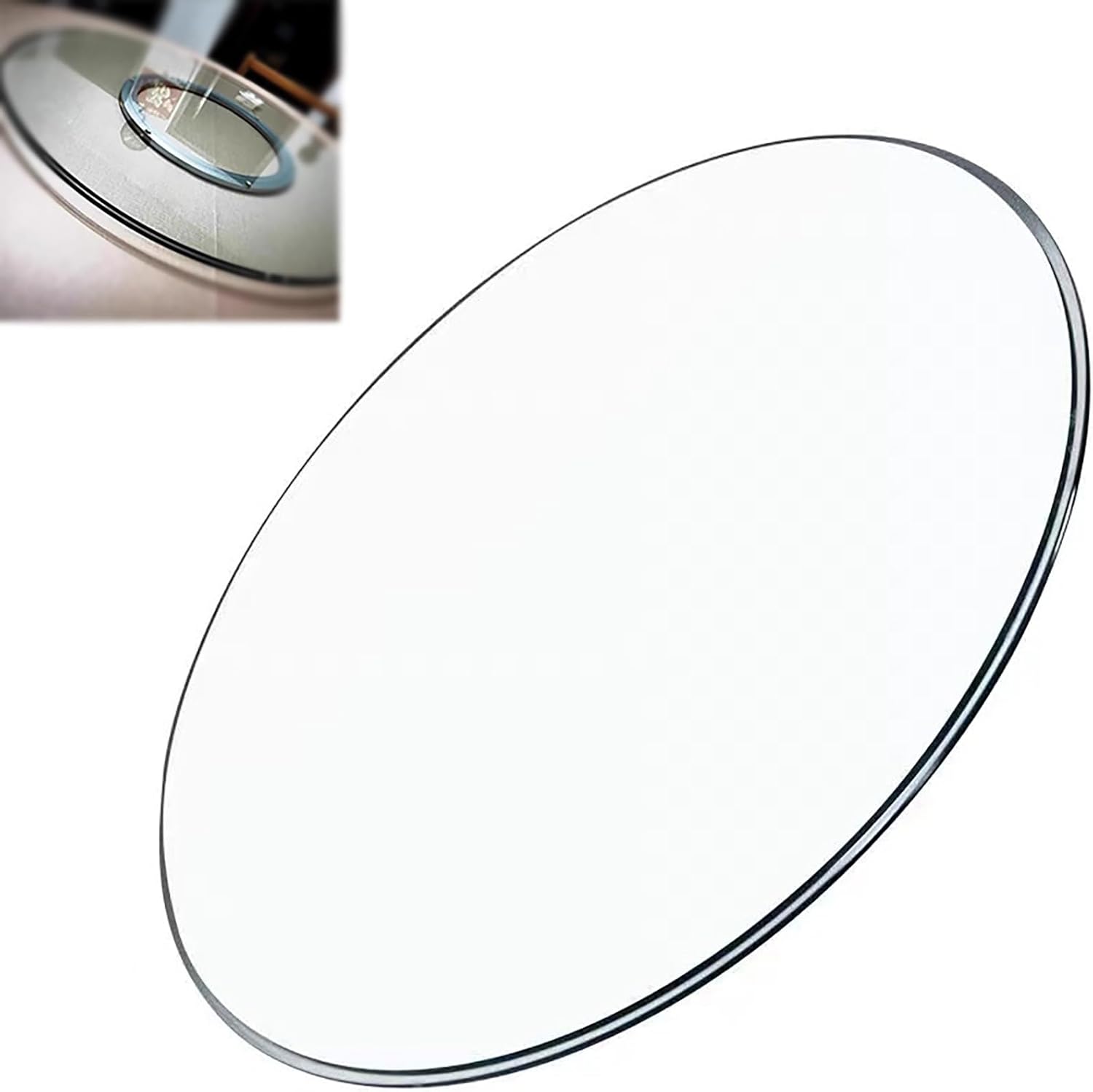 Round Patio Glass Table Top,with Anti Slip Pads,Beveled Glass Table Top,Premium Round Circular Plate Glass,1/4" Thick Glass(80CM(31.5IN))