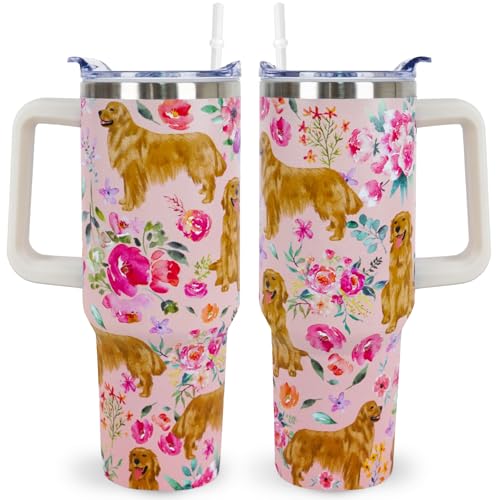 Golden Retriever Gifts Dog Tumbler Cup for Women Men 40oz Stainle...