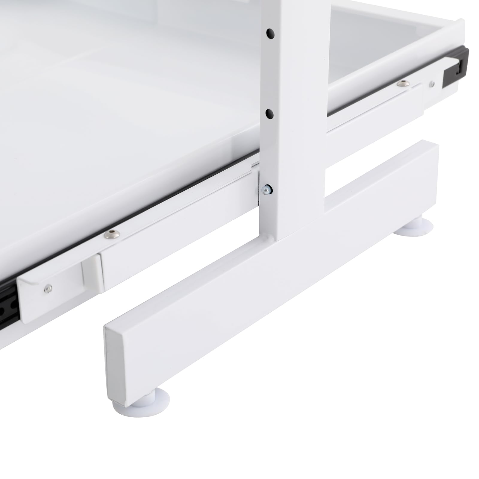 2-Ebenen Spülschrank Organizer Höhenverstellbar Teleskopschublade Unter Waschbecken Regal Unterschrank Organizer Küchenschrank Innenschublade Organizer für Küchen, Badezimmer (Weiß)