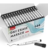 Comix Magnetic Dry Erase Markers, Black Color, 4 Sets of 36 Markers, 144 Markers Total, Fine Tip ...