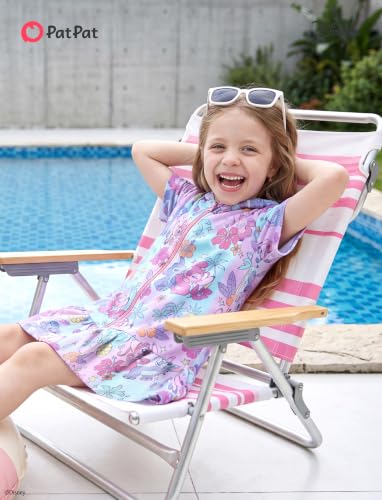 Image of Disney Princess Frozen Stitch Marvel Minnie Girl Swim Cover Up Terry Cloth Swimsuit Coverup Zip-up Bathing Suit Wrap Hooded