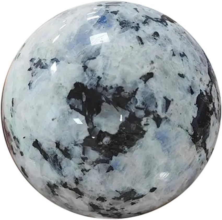 Moonstone Sphere Crystal Ball,Polished Rainbow Stone Decor & Scrying Orb for & Feng Shui Home Ornament,40~45mm