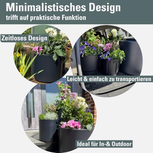 Prosperplast Heos DBHER Doniczka na kwiaty 46,8 cm Antracyt