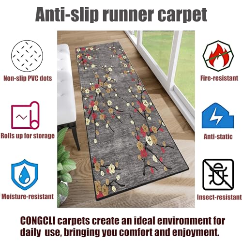 Alfombra lavable de pasillo 88x210 resistente y de fácil limpieza para c 8