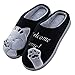 Cliont Nette Katze Hausschuhe Indoor Winter Hausschuhe rutschfeste Schuhe Frauen und Männer 37/38 EU Noir,(Herstellergröße 38-39)