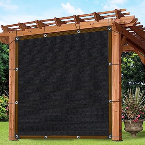 ZOZIJIU Toldo de protección Solar para jardín, con Ojales, Color Negro, para pérgola, balcón, Invernadero, Playa, terraza, huerto, bancal Elevado, jardín, Verduras (3 x 6 m)