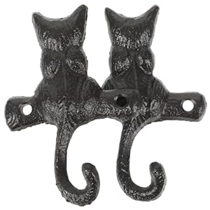 HOMSFOU 2pcs European Classical Cast Iron Cat Hook Wall Mount Hook Decorative Coat Hook Single Hook Hanger Retro Wall Hooks Wall Key Holder Cat Coat Hook Single Key Hook The Cat Iron Hook