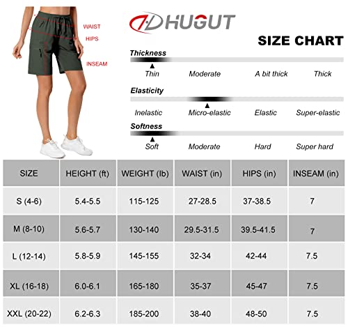 Women's Lightweight Hiking Cargo Shorts Quick Dry Athletic Shorts For Camping Travel Golf With Zipper Pockets Water Resistant Army Green #TOP5