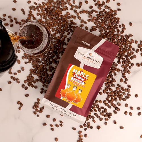 Image of Fresh Roasted Coffee, Maple Creme Flavored Whole Bean Coffee, Medium Roast, Kosher, 12 oz