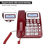 Corded-Telephone-Landline-Telephone-with-Speaker-Voice-Recorder-Caller-ID-Display-Big-Buttons-Mute-Mode-Dual-Interface-Calculator-Function-Wired-Telephone-for-HomeHotelOffice