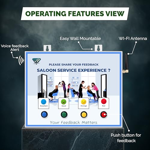 Image of Rely Cure ⇒ VP Industries (Lite Model) Saloon Feedback Machine with Inbuilt WiFi Hotspot | Smiley Feedback System with Mobile App & Live Reports