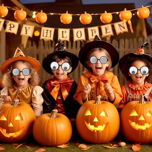 Qianyu 2 Pcs Halloween Eyeball Glasses Funny Shaking Eyes Glasses Silly Glasses Rave Novelty Sunglasses for Adults Men Women Halloween Costume Party Decorations Supply Accessories - Image 4